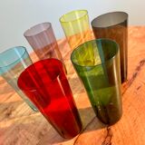 Vintage liquor and wine glasses, mid century modern from 1960s for apartment decoration / tableware