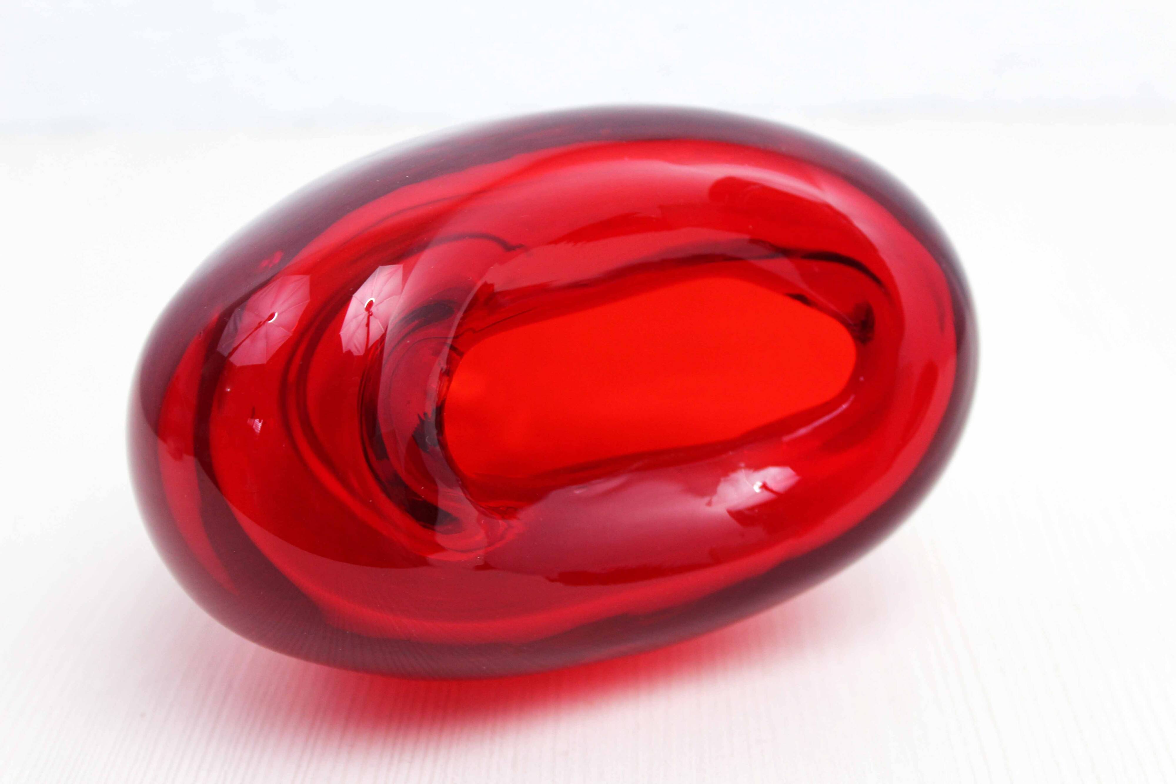 Vintage red glass vase