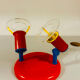 Brilliant Red & Blue Vintage Ceiling Light 1980s Germany