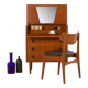 Danish mid century teak chest of drawers with hidden vanity, 1960s