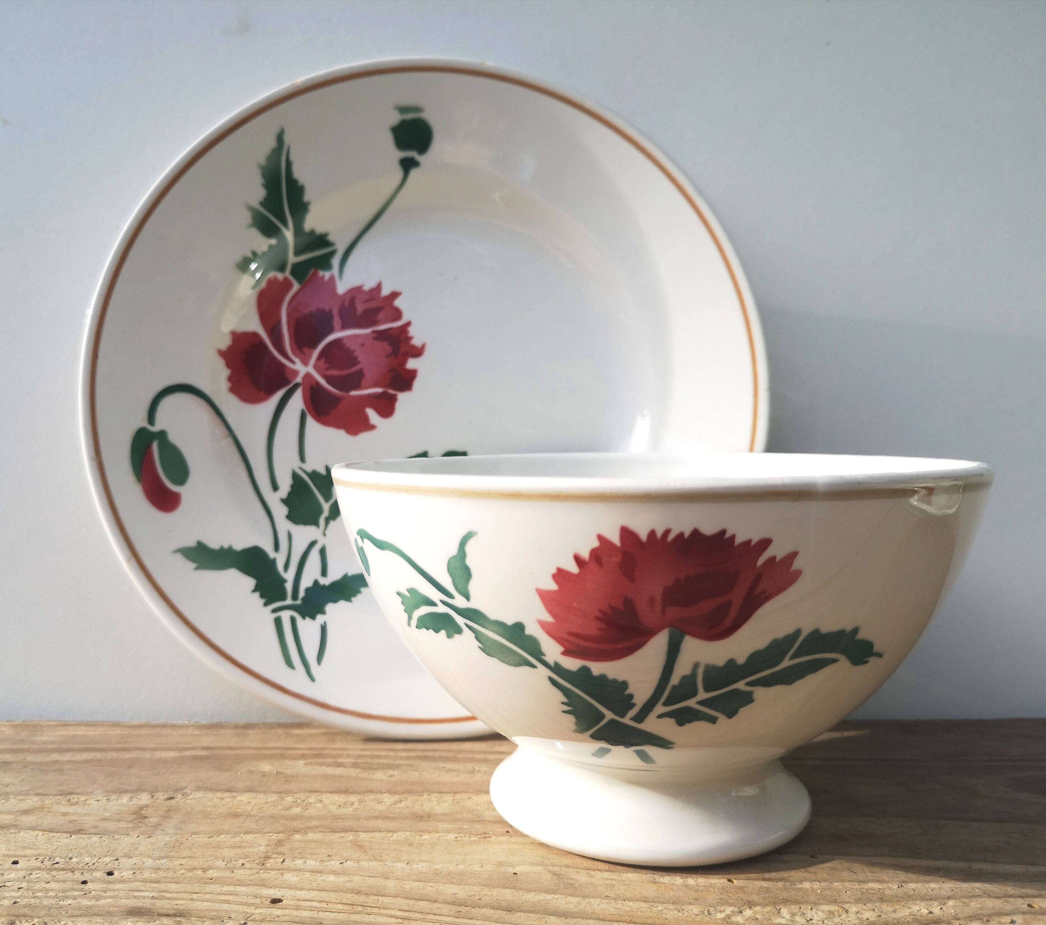 Old bowl "Luxeuil" Hbcm and plate