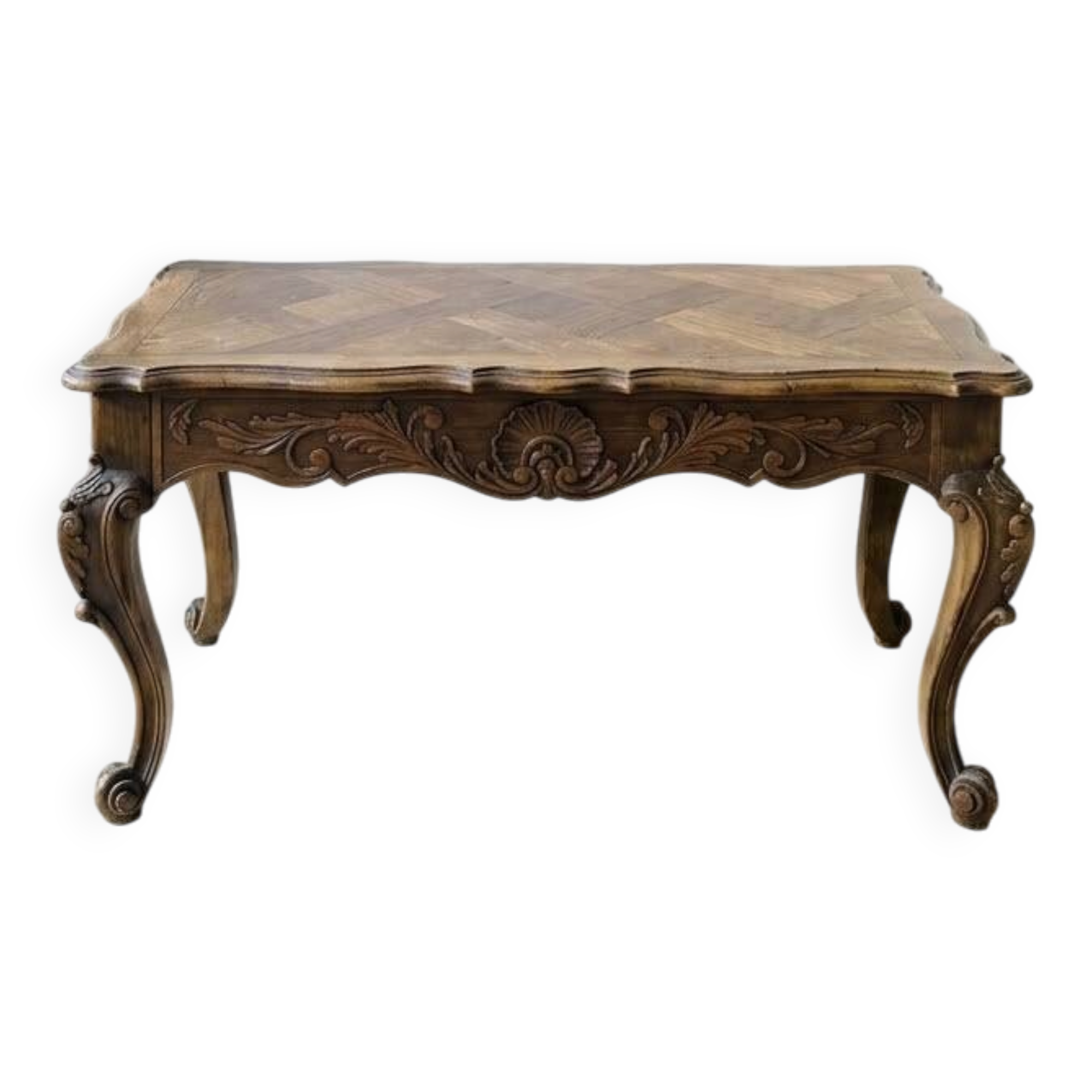 Banquette Louis XV en bois sculpté - 97 cm