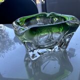 Cendrier en cristal vert