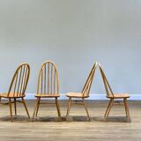 Ercol Folding Table and Four Quaker Chairs by Lucian Ercolani, 1960s