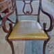 English desk and lyre chair, leather, extensions.