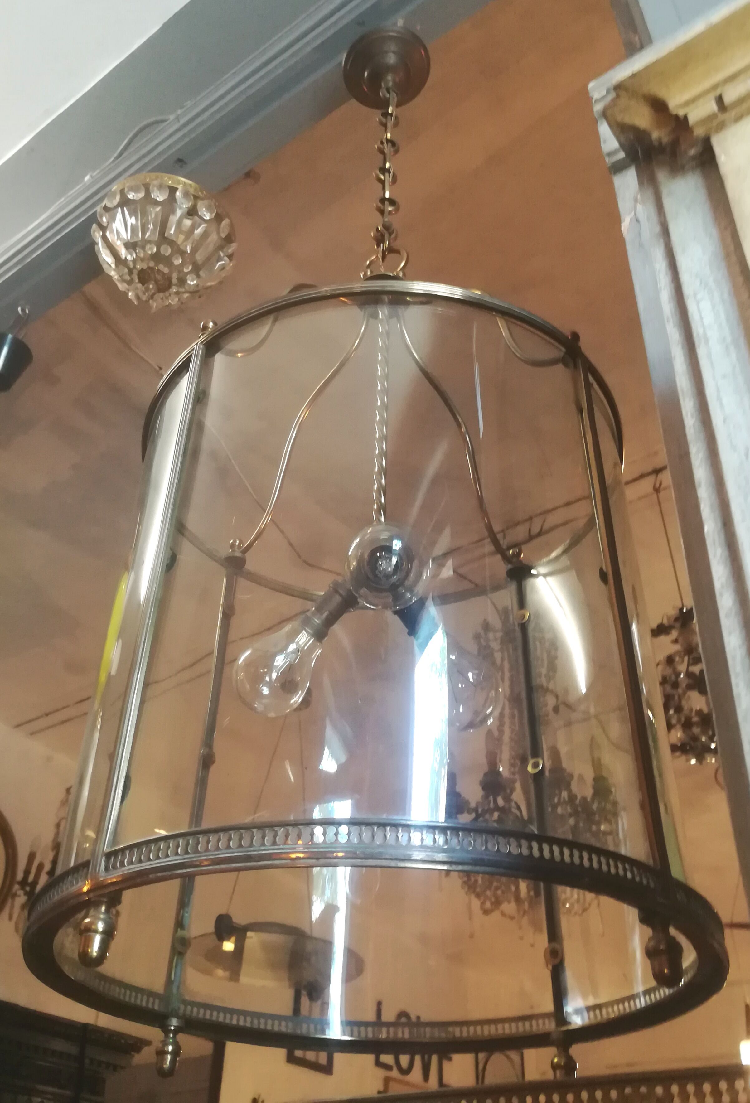 Brass and glass lantern