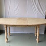 Refurbished vintage farmhouse dining table in solid raw oak wood