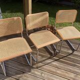 3 chaises Cesca B32 cannage
