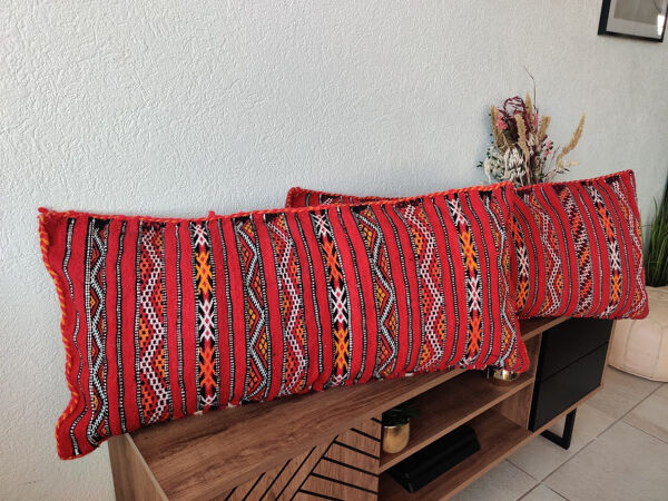 Coussin kilim rouge marocain