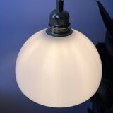 Vintage white glass half-sphere pendant light