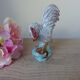 Pottery rooster figurine, rooster statuette, vintage country house decoration