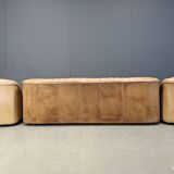 Ensemble de canapés en cuir du milieu du siècle, années 1960