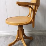 Wood swivel desk chair