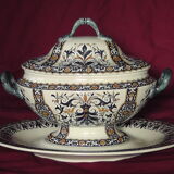 Tureen and earthenware serving dish from Gien XX
