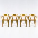 Set of 4 wooden dining chairs, 1960s