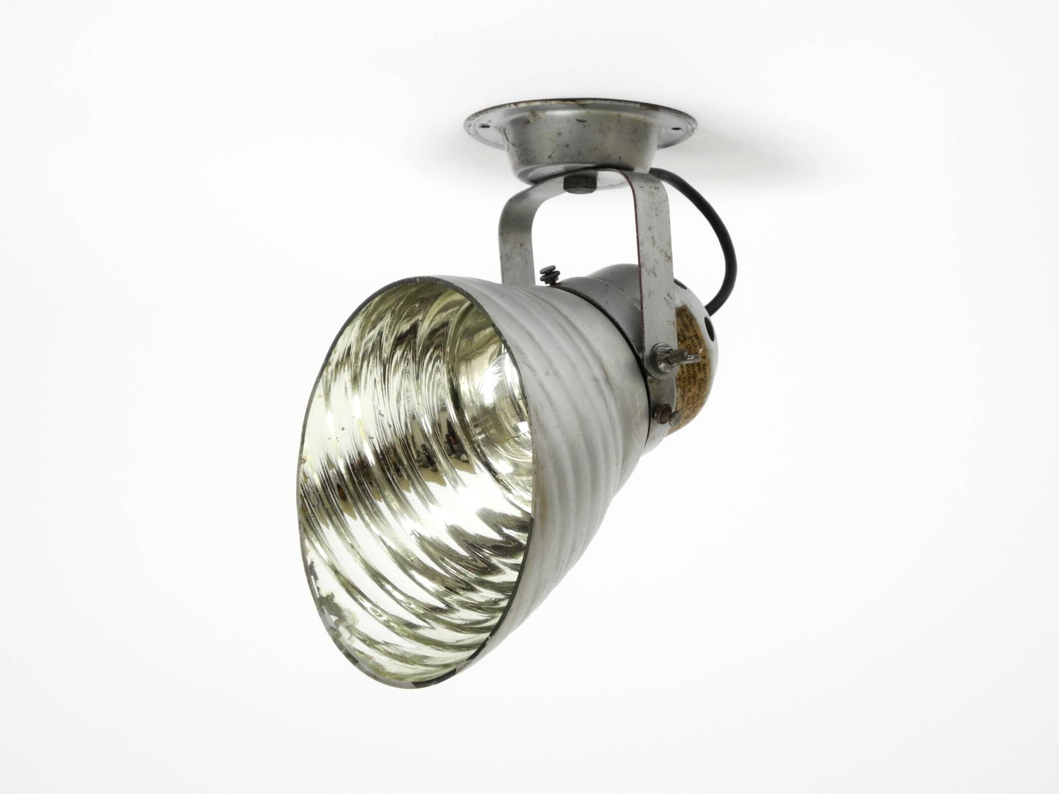 30s wall lamp by Adolf Meyer for Zeiss Ikon with adjustable mirrored shade