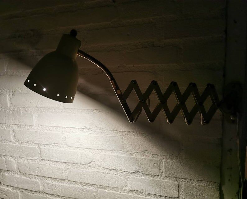 1970s metal scissors lamp