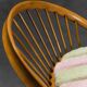circular armchair in 60s vintage modern sponge