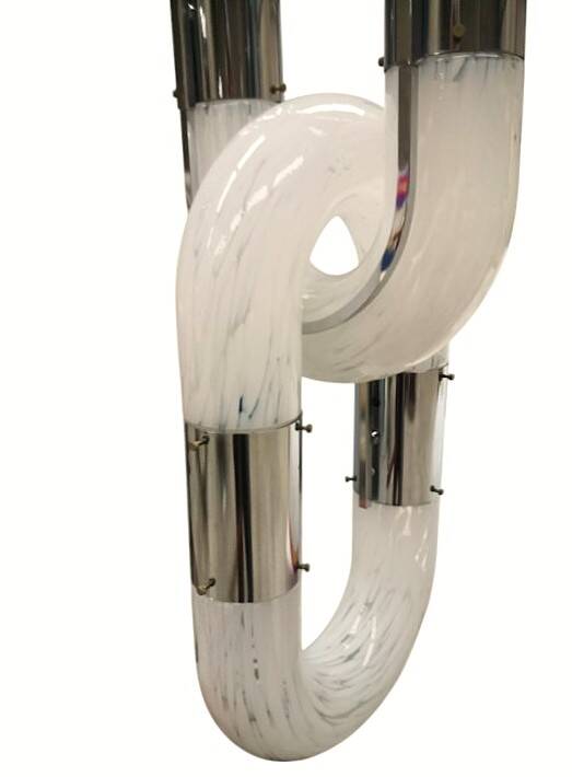 Murano Glass Chain Chandelier in Metal by Aldo Nason for Mazzega