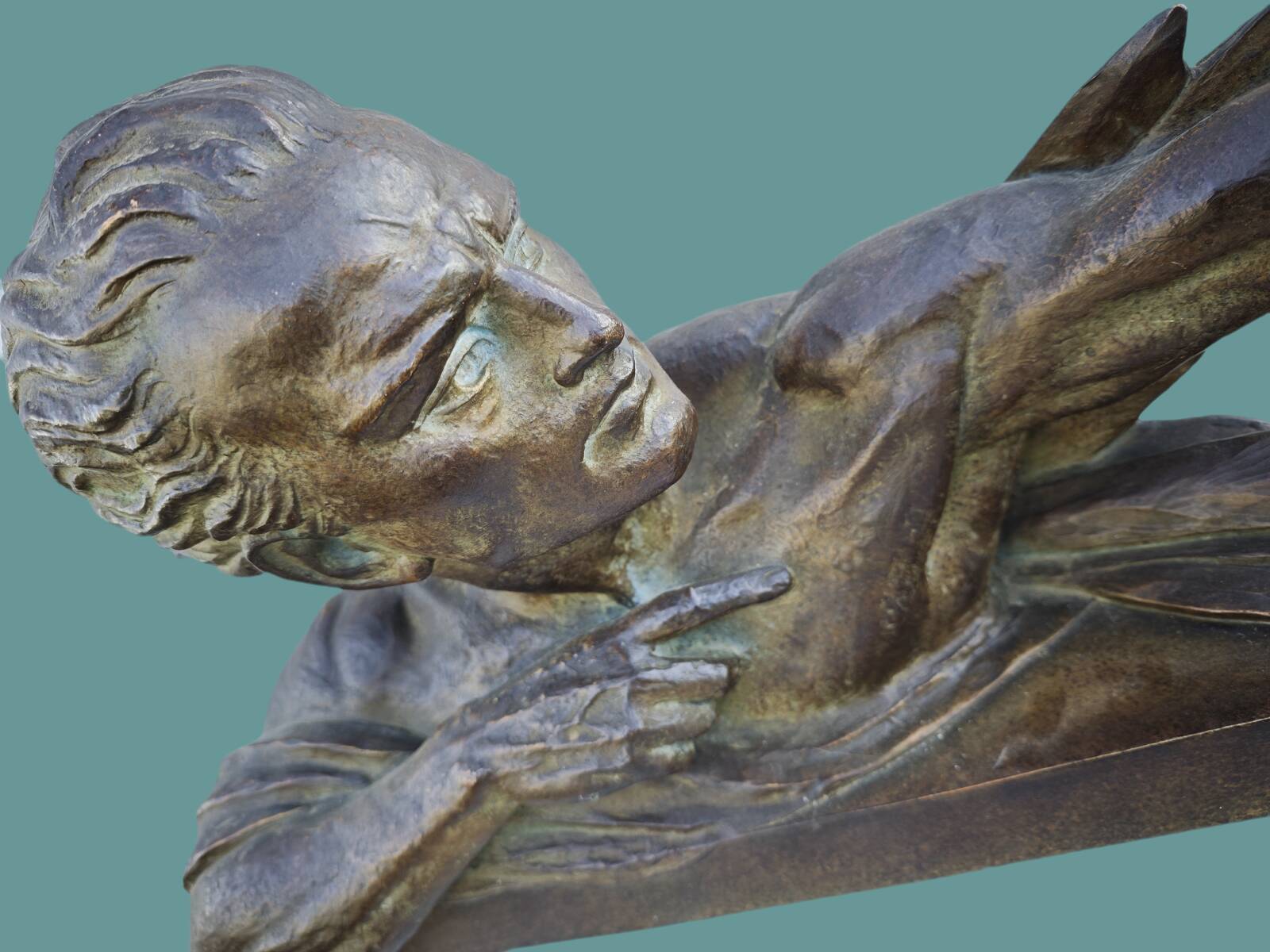 Buste, athlète masculin en terre cuite, Ugo Cipriani