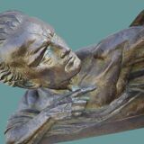 Buste, athlète masculin en terre cuite, Ugo Cipriani