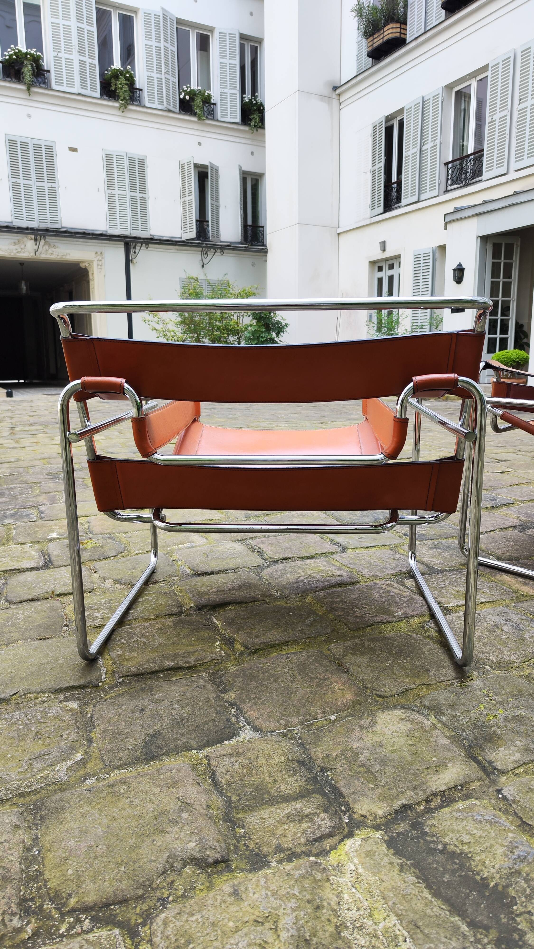 Pair of armchairs Marcel Breuer Wassily fasem 1983