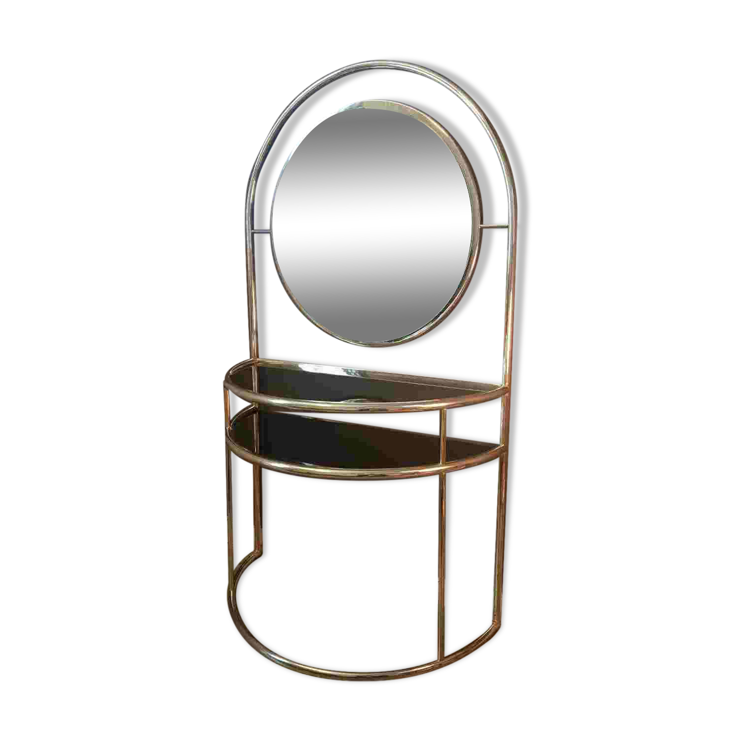 Gilded metal dressing table, Italy, 1980s