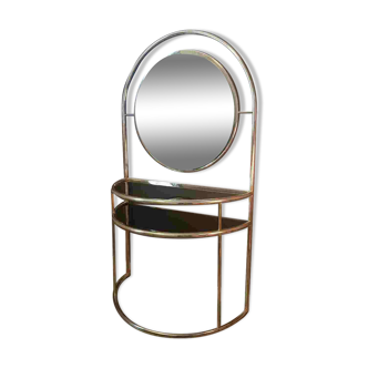 Coiffeuse en métal doré Italie 1980