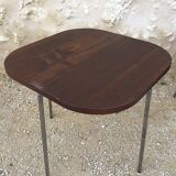 Ikea table late 20th century fusion model in dark wood and chrome legs