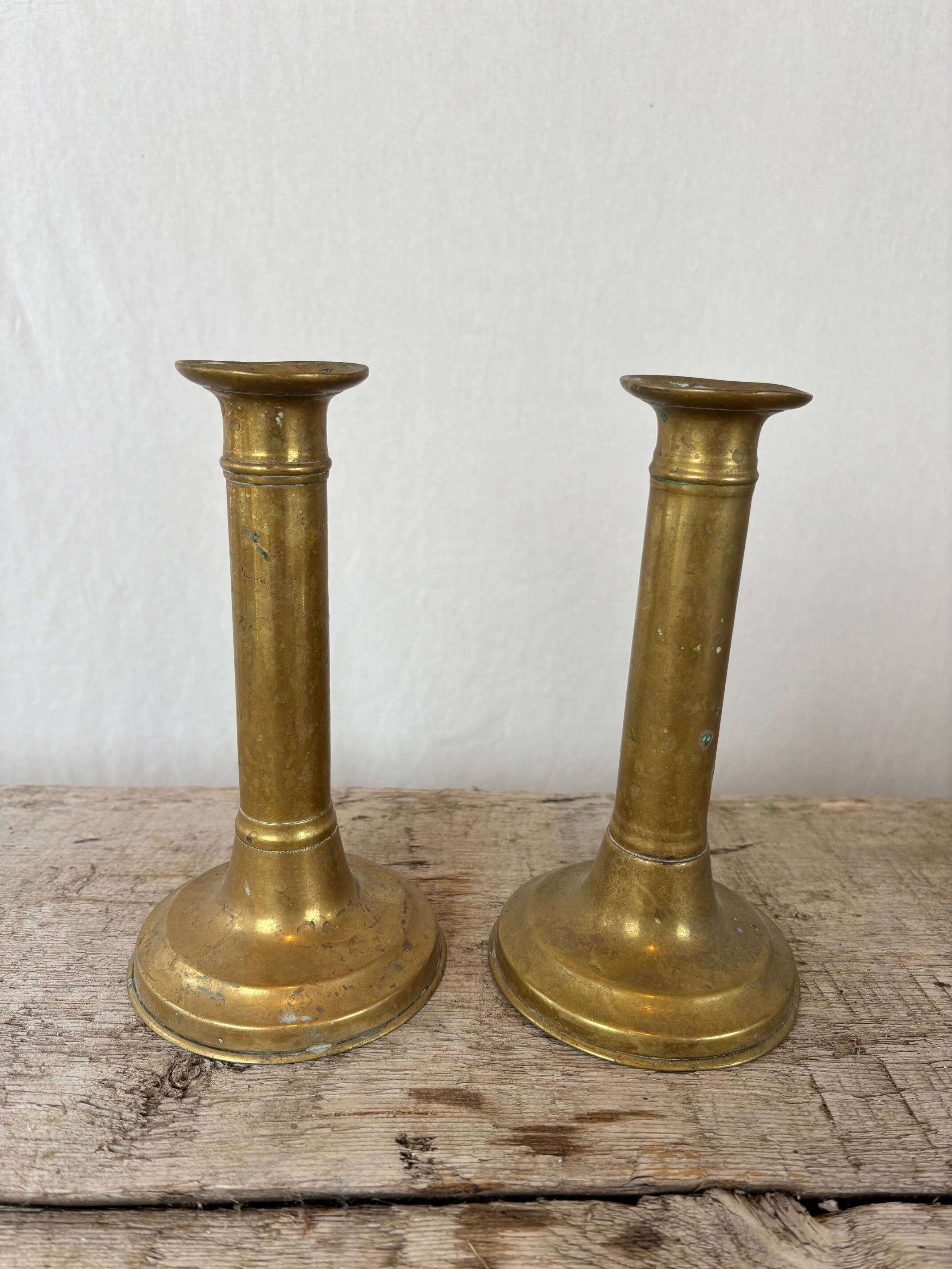 pair of brass candlesticks - Sweden late 19th century