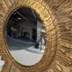 XL witch's eye sun mirror in gilded metal, Italy circa 1970