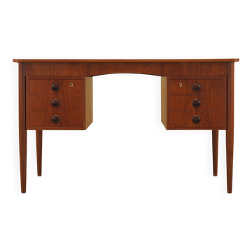 Bureau en teck, design danois, années 1970, fabriqué au Danemark