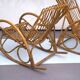 Franco Albini style, pair of rattan and bamboo rocking chairs. Italy 1950s