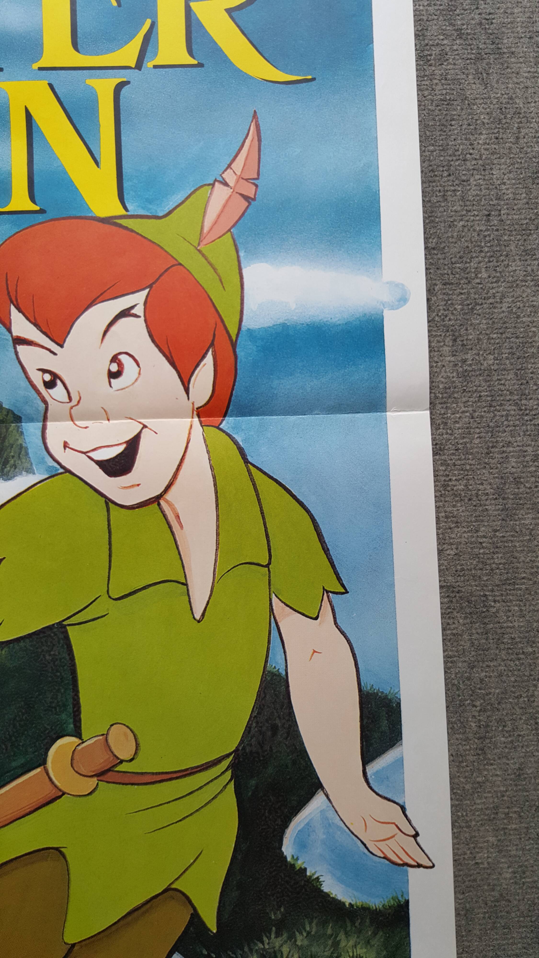 Affiche cinéma originale Walt Disney 1974 Peter Pan 60X160cm