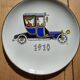 Dessert plates and their Gien earthenware dish illustrated by J. Charmoz automobile theme