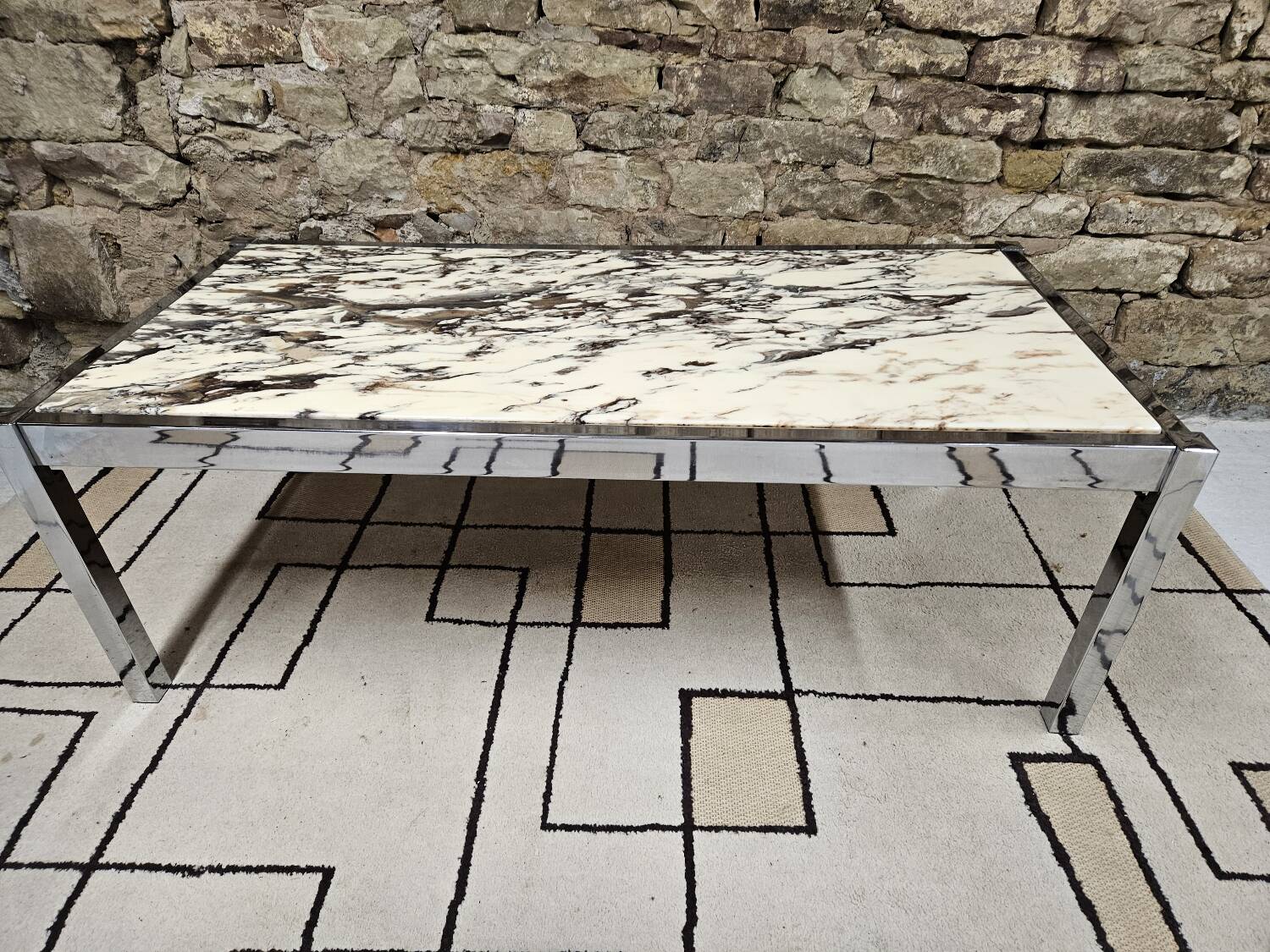 Chrome marble coffee table 1970"vintage