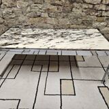 Table basse chromé marble 1970"vintage