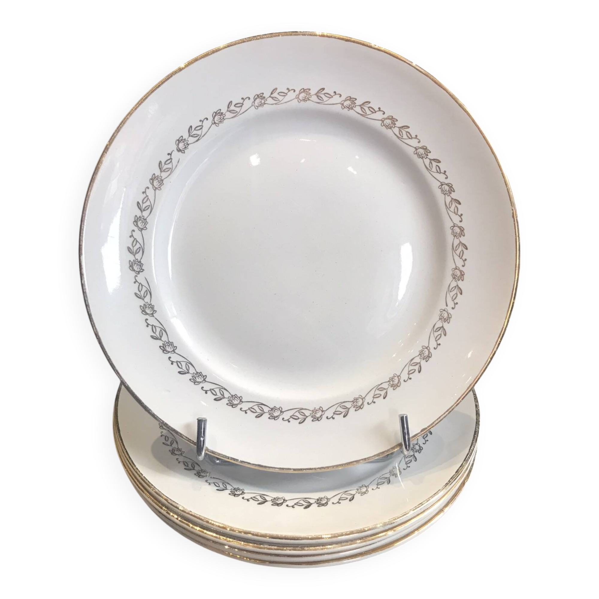 5 dessert plates from Moulin des Loups, Orchies