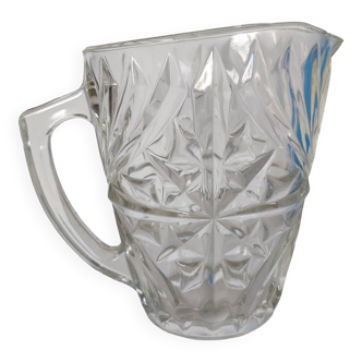 Vintage 1960s thick glass carafe pitcher