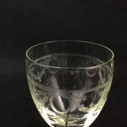 6 crystal wine glasses engraved garland decoration XIXth