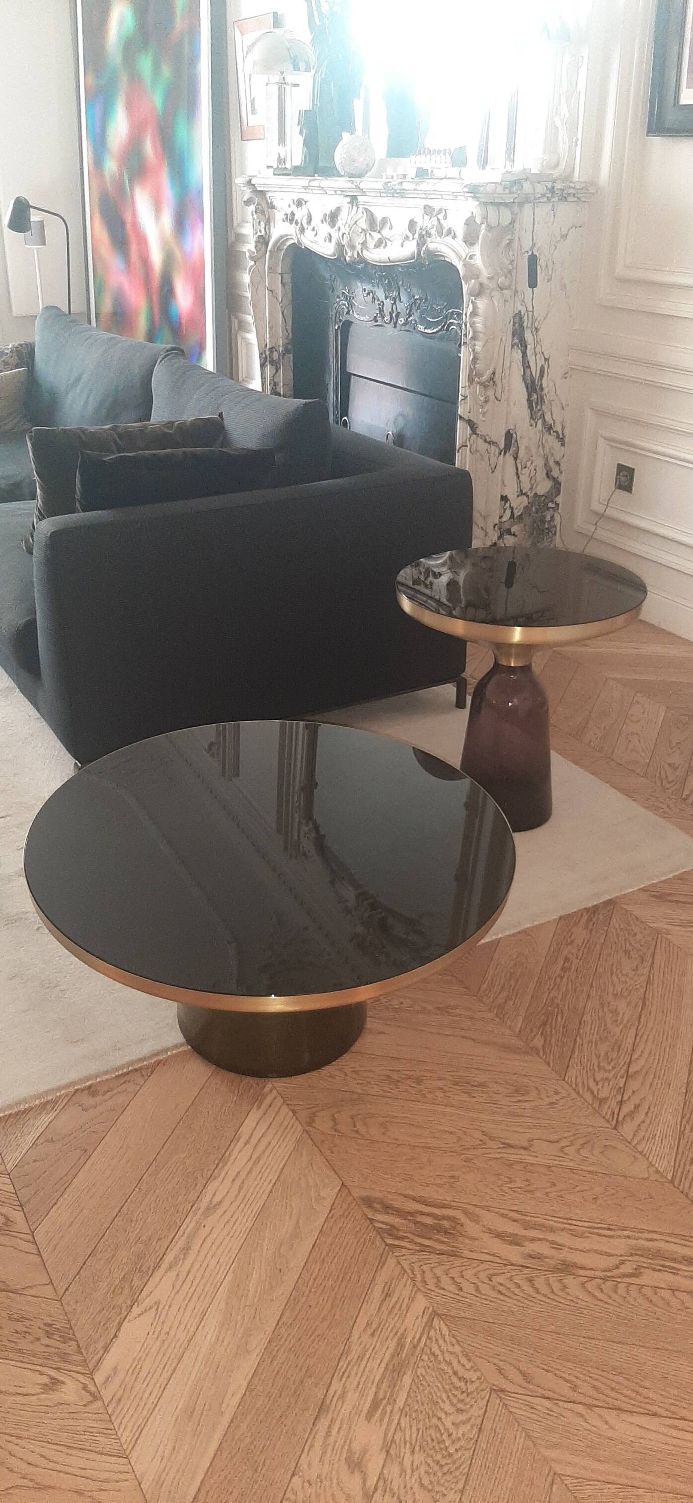 Sebastian Herkner "BELL coffee table" designer coffee table in glass by CLAS