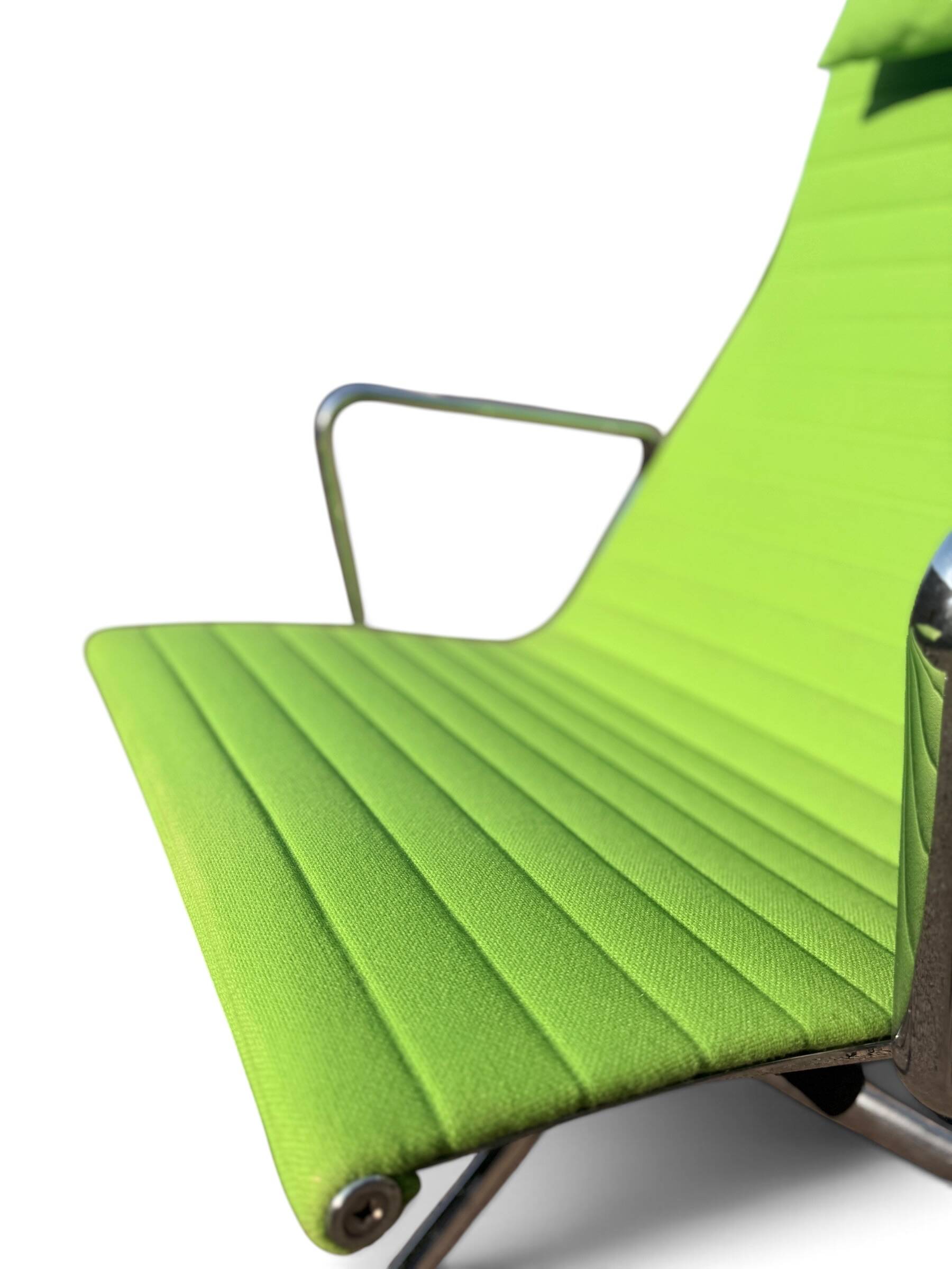 Eames EA 124 Armchair & EA 125 Ottoman for Vitra - Green Fabric