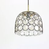 Iron and clear glass pendant from Limburg, Germany, 1960s.