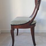 Pair of mahogany gondola chairs – Empire style – 20th century, restored