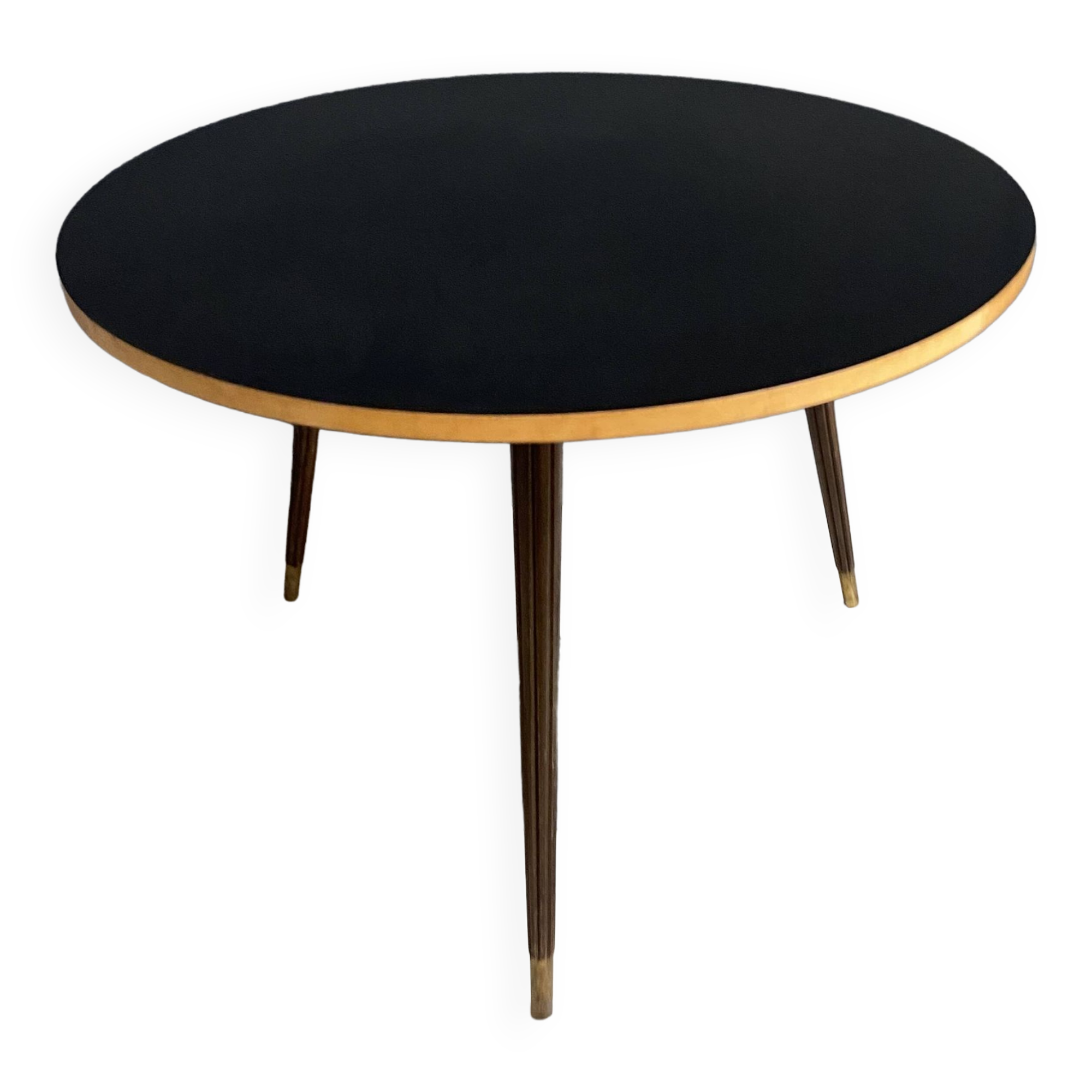 Black formica round coffee table 1960s