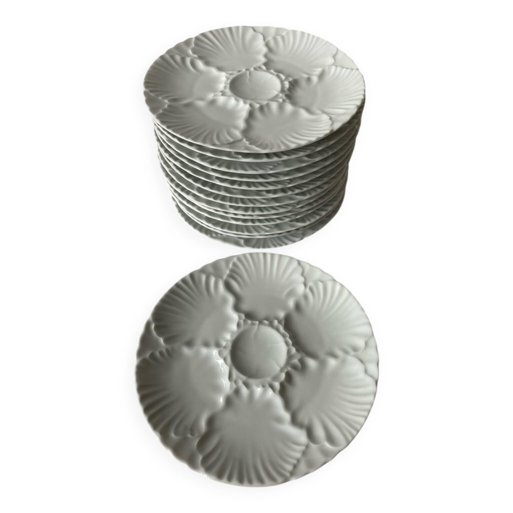 Vintage oyster plates