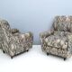 Pair of High-Quality Patterned Fabric Armchairs, Italy