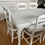 Table de salle à manger et 6 chaises en chêne cérusé