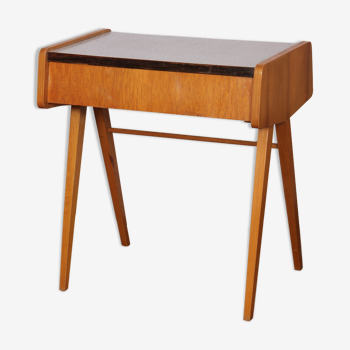 Table de nuit vintage en bois et formica fabrication tchèque, 1970