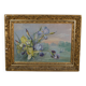 French School circa 1900 “Irises and dragonflies” Painted silk.